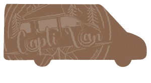 Captivan pictogramme d'un grand fourgon aménagé avec logo