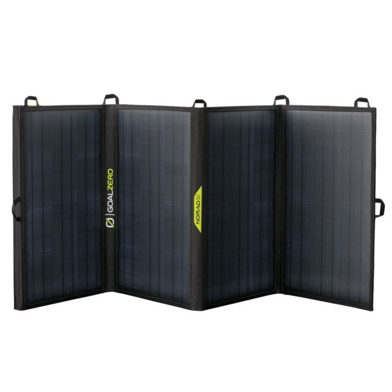 Panneau solaire nomad 50 GoalZero sur fond blanc vue de face