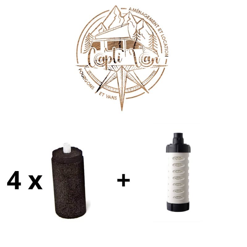 kit renouvelement pour bouteille purificateur d'eau LifeSaver disponible sur la boutique captivan