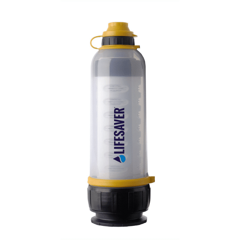 Bouteille LifeSaver sur fond blanc vue de face