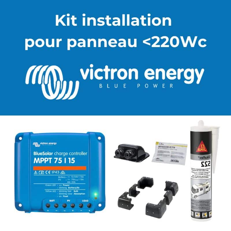 Kit installation solaire Panneau rigide (200Wc) Victron