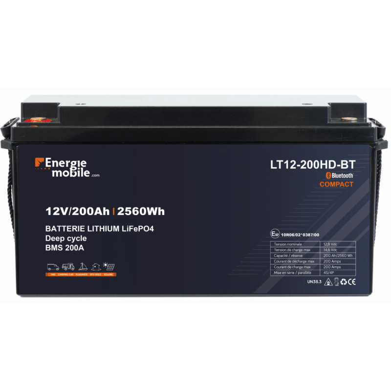 Batterie lithium LT BT HD 200Ah Energie mobile avec bluetooth