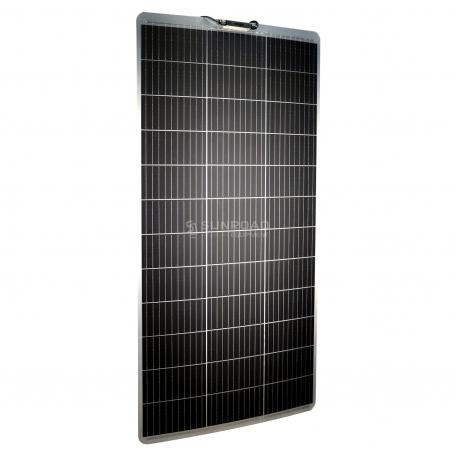 Panneau solaire semi-flex PERC Eza de Captivan, idéal pour fourgons et bateaux, s'adapte à toutes les configurations.