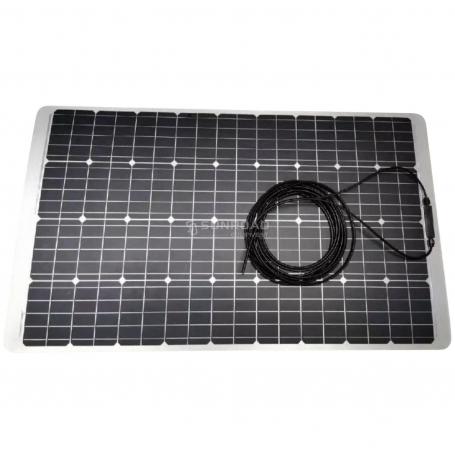 Panneau solaire PERC SEMI-FLEX 100 Watts de Captivan, idéal pour fourgon, toit bombé et bateaux, s'adapte à toutes les configurations.
