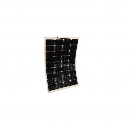 Panneaux solaires semi-flex 100W EZA, boutique Captivan, idéals pour surfaces courbées comme van, bateau, résistant à l’eau IP67.