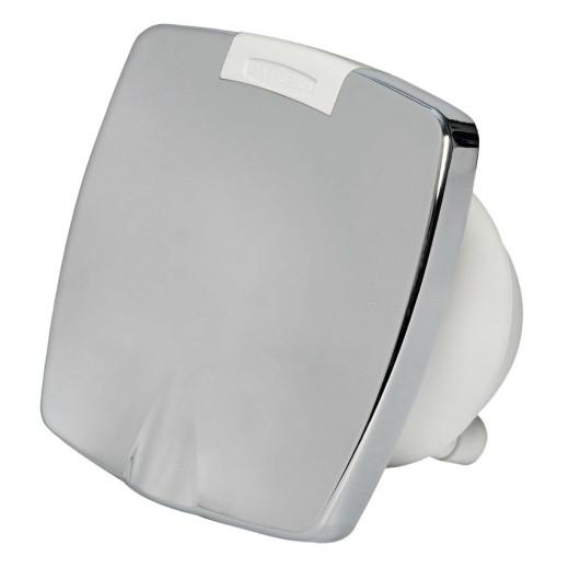 NEW EDGE SOCLE CHROMÉ 16A OSCULATI - Captivan, prise de quai mâle 16A avec couvercle chromé, idéale pour raccordement électrique bateau.