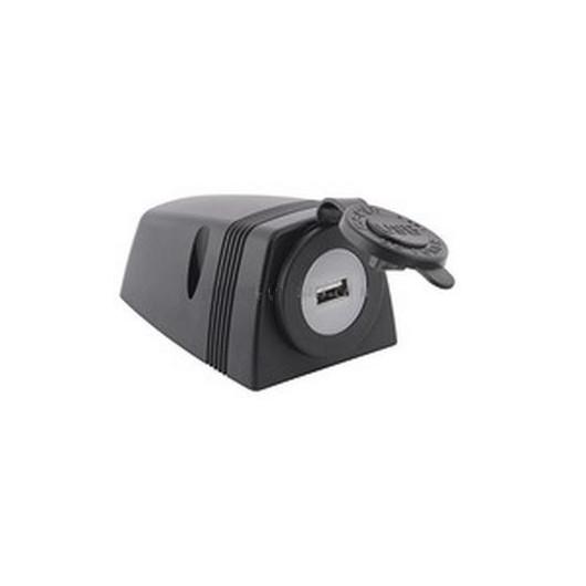 PRISE USB EN SAILLIE OSCULATI de Captivan, 12V/24V, sortie 5V, étanche, fixation sans perçage pour bateau, camping-car ou voiture.