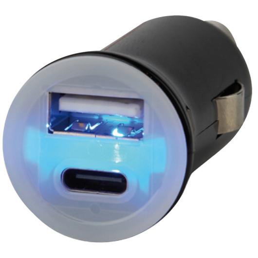 PRISE MÂLE USB DOUBLE A+C OSCULATI de Captivan, adaptateur double USB A+C idéal pour équiper votre véhicule avec prise allume-cigare.