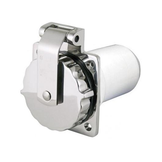 PRISE DE QUAI INOX 50A OSCULATI chez Captivan, prise de courant 230 V pour connecter votre bateau à l'alimentation du ponton.