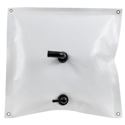 RÉSERVOIR À EAU SOUPLE RENFORCÉ OSCULATI de Captivan, idéal pour bateau et camping-car, avec deux raccords pour entrée et sortie.