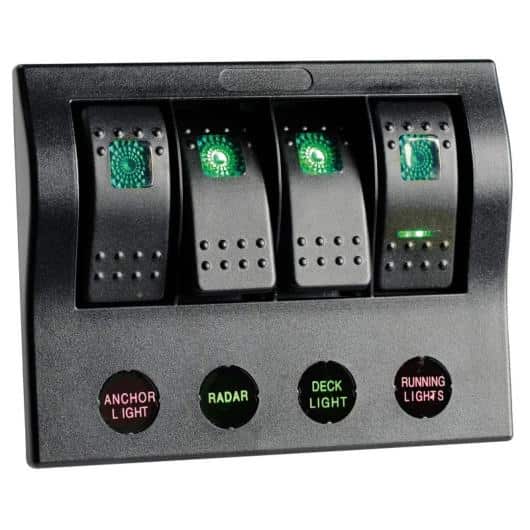 TABLEAU ÉLECTRIQUE PCP COMPACT OSCULATI de Captivan, tableau étanche avec disjoncteurs intégrés et rétro-éclairage pratique.