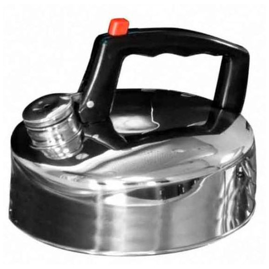 CAMP4 BOUILLOIRE TINE de Captivan, bouilloire inox à sifflet, idéale pour bateau et camping-car, avec anse en plastique.