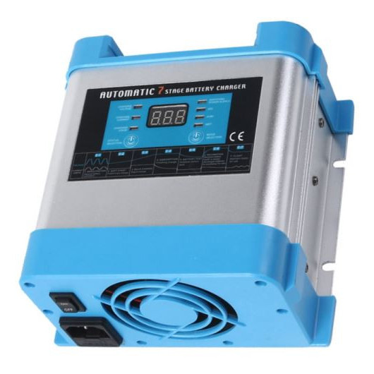 CARBEST CHARGEUR 230/12V - 10A de Captivan, chargeur 10 A pour batteries AGM, GEL, Plomb acide et Lithium, équipé d'écran LCD.