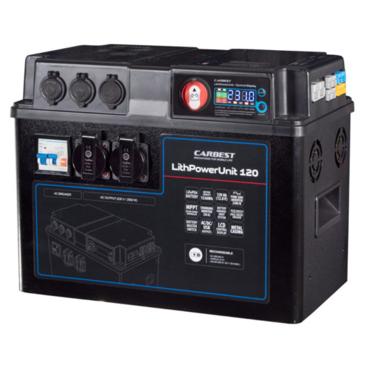 CARBEST LITHPOWERUNIT 120 | 1536 WH de Captivan, batterie nomade lithium LiFePO4, idéale pour van, camping-car ou bateau.