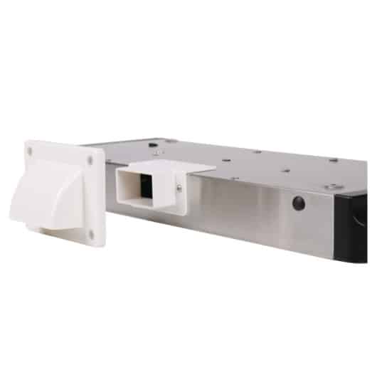 CARBEST SORTIE MURALE POUR HOTTE disponible chez Captivan, permet l'évacuation de l'air vers l'extérieur pour votre fourgon aménagé.