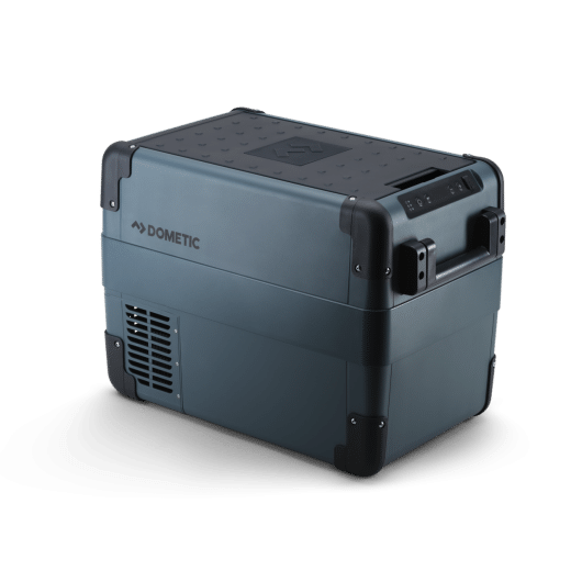 Glacière électrique CFX2 28 DOMETIC de Captivan, idéale pour road trips et camping, avec poignées rétractables et contrôle Bluetooth.