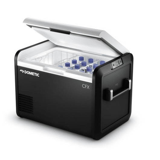 CFX3 55IM DOMETIC, boutique Captivan, glacière à compression, grande capacité de stockage, compartiment congélation pour glaçons.