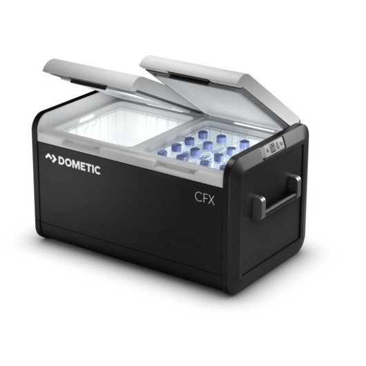 Glacière à compression CFX3 75DZ DOMETIC de Captivan, idéale pour camping-car avec réfrigération et congélation.