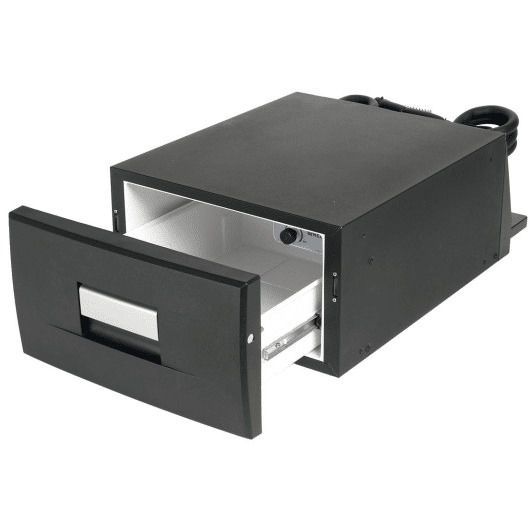Tiroir réfrigérant COOLMATIC CD 30 DOMETIC de Captivan, idéal pour fourgon aménagé, bateau ou camping-car, 12V compact.