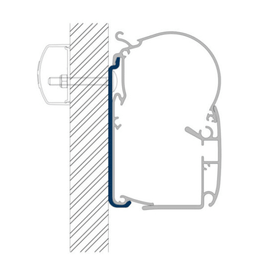 KIT PW STANDARD PLAT LONG DOMETIC - Etrier pour stores PW 1100, PW 1500, PW 3800, boutique Captivan.