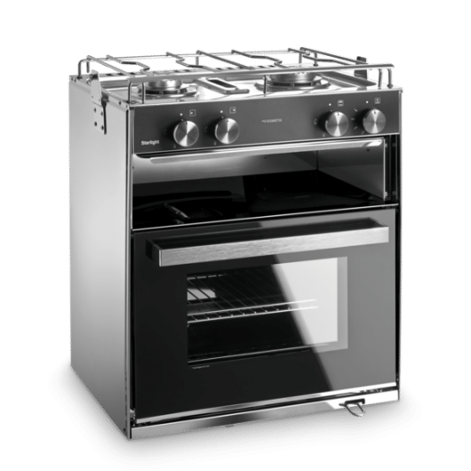 Cuisinière STARLIGHT DOMETIC 28 L avec grill, idéale pour bateaux et fourgons aménagés. Découvrez-la chez Captivan !